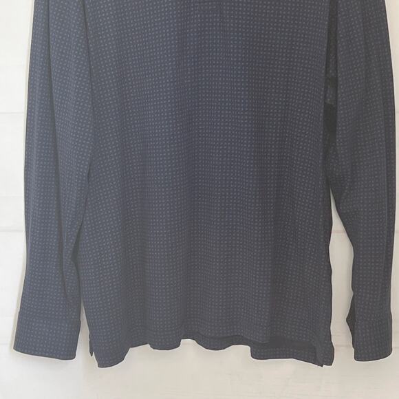 Cremieux Men's Classic Polo Shirt Size XL Black/Blue Polka Dot Long Sleeve - Picture 4 of 14